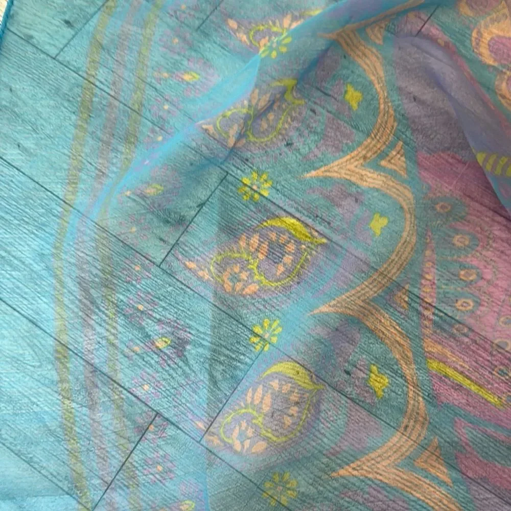 Bijoux Terner Blue and Purple Chiffon Scarf NWT